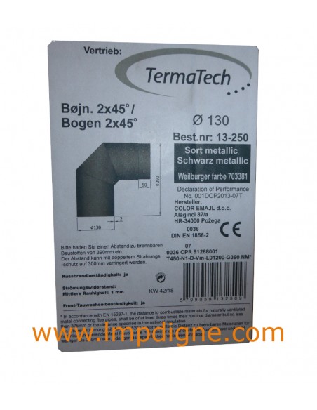 Coude noir 130 termatech