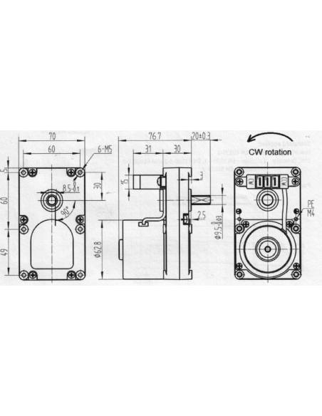 Motoréducteur pour poêle à granulés A 1.46 RPM rot. double sens IPC GMF215D901