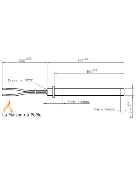 Schéma Résistance Poêles à granulés PALAZZETTI B lg 160 mm