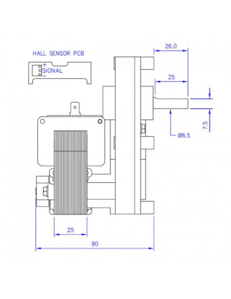 Motoréducteur Mellor 1.5 RPM FB1222 - Schéma 1