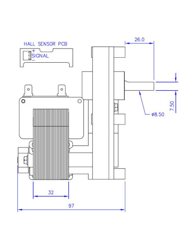Motoréducteur Mellor 3 RPM FB1249 - Schéma 1