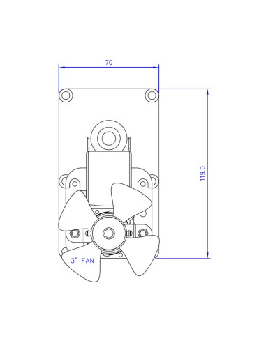 Motoréducteur Mellor 5.3 RPM FB1146 - Axe 8.5 mm - Schéma 3