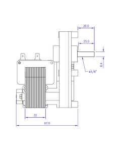 Motoréducteur Mellor 2 RPM Axe 9.5 mm 2