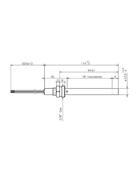Bougie d'allumage pour poêle à granulés HT62734 - Schéma