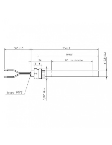 Bougie d'allumage pour poêle à granulés HT62682 - Schéma